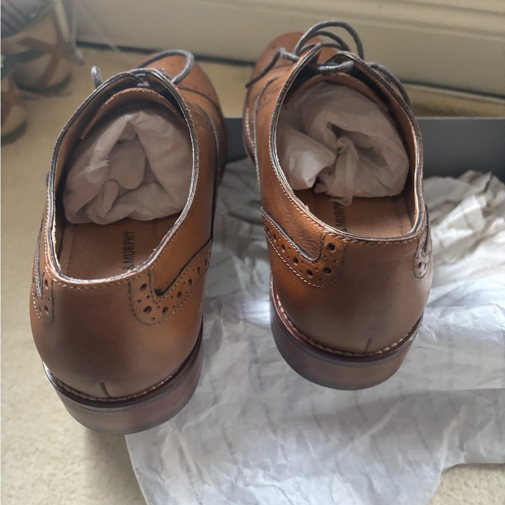 Johnston & Murphy Tan Leather Wingtip Oxfords - Picture 4 of 5